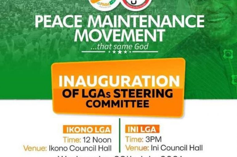 The peace train moves to Ikono and Ini on Wednesday, 28th July, 2021.