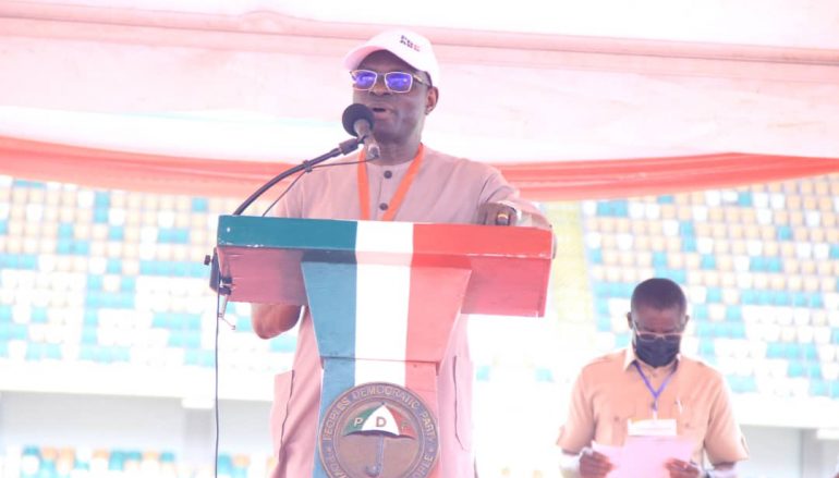 REMARKS BY THE STATE CHAIRMAN OF PEOPLES DEMOCRATIC PARTY (PDP), ELDER ANIEKAN AKPAN DURING THE AKWA IBOM STATE PDP GOVERNORSHIP PRIMARY IN UYO ON 25TH MAY 2022.